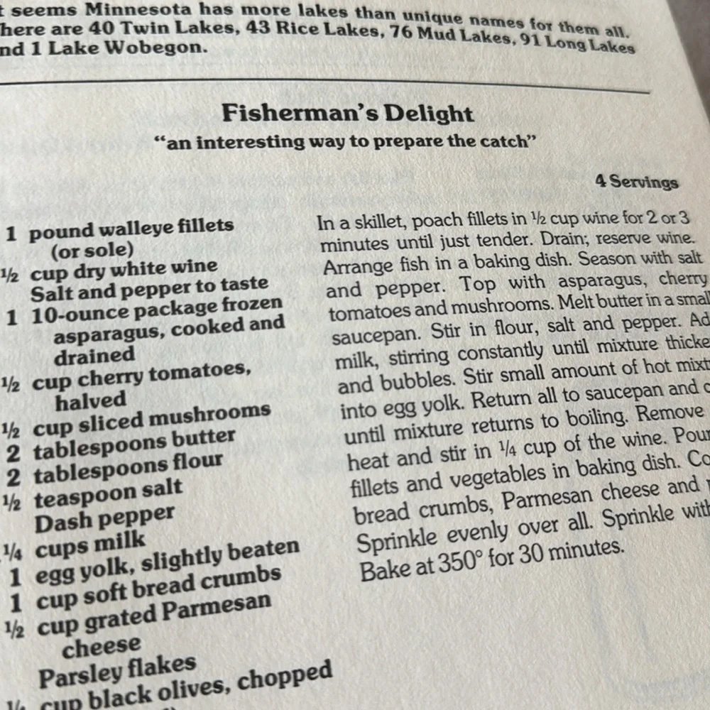 Recipes from Minnesota: with love Vintage 1981 Cookbook Kitchen GUC